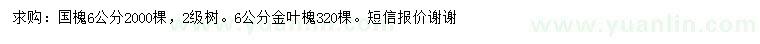 求购6公分国槐、金叶槐