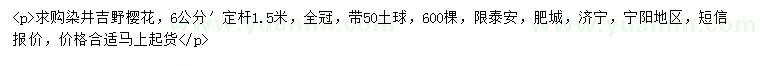 求购6公分染井吉野樱花