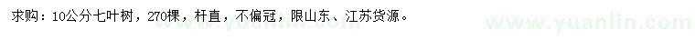 求购10公分七叶树