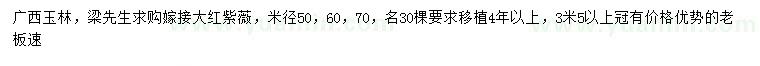 求购米径50、60、70公分大红紫薇