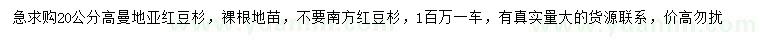 求购高20公分曼地亚红豆杉