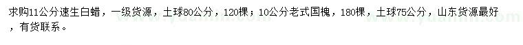 求购11公分速生白蜡、10公分老式国槐