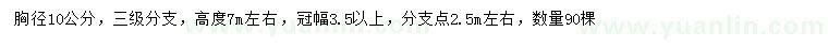 求购胸径10公分黄山栾树