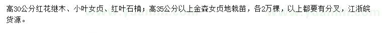 求购红花继木苗、小叶女贞苗、红叶石楠苗等