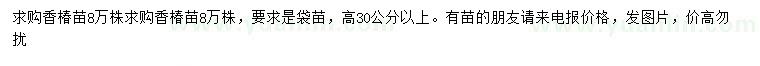 求购高30公分以上香椿苗