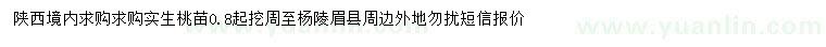 求购0.8公分起实生桃苗