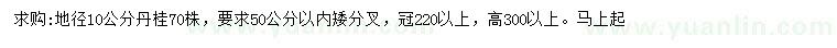 求购地径10公分丹桂