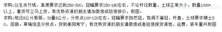 求购高2.5-3米丛生夹竹桃、地径30量8公分紫薇