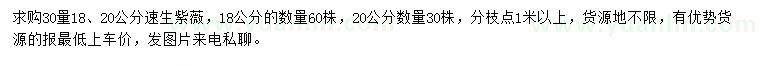 求购30量18、20公分速生紫薇