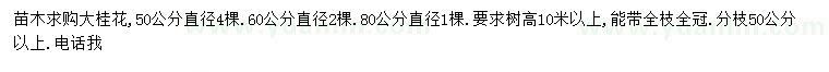 求购直径50、60、80公分大桂花
