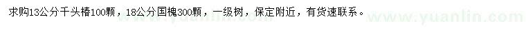 求购13公分千头椿、18公分国槐