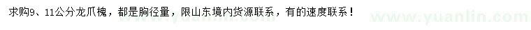 求购胸径9、11公分龙爪槐