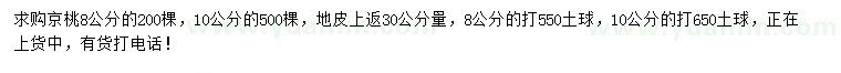 求购8、10公分京桃