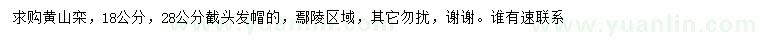 求购18、28公分黄山栾