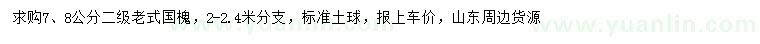 求购7、8公分老式国槐