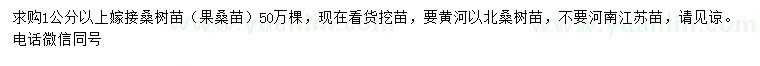 求购1公分以上嫁接桑树苗