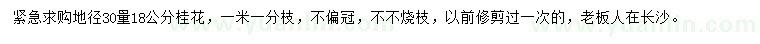 求购地径30量18公分桂花