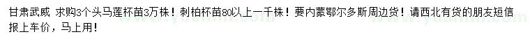 求购3公分头马莲、80公分以上刺柏