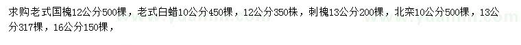 求购老式国槐、白蜡、刺槐等