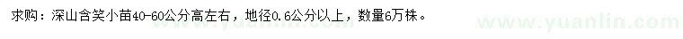 求购地径0.6公分以上深山含笑