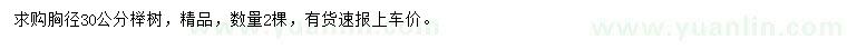 求购胸径30公分榉树