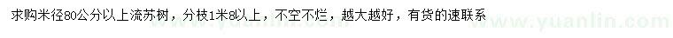 求购米径80公分以上流苏