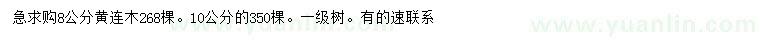 求购8、10公分黄连木