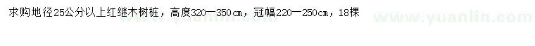 求购地径25公分以上红继木树桩