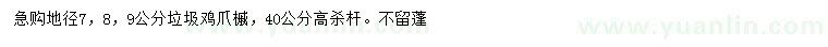 求购地径7、8、9公分鸡爪槭