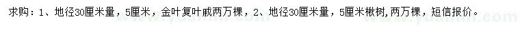 求购地径30公分量5公分金叶复叶槭、楸树