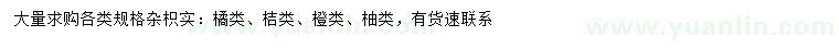 求购橘子树、桔子树、橙子树等