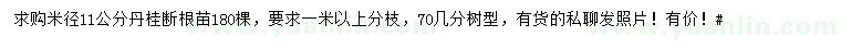 求购米径11公分丹桂