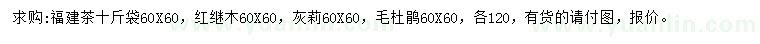 求购福建茶、红继木、灰莉等