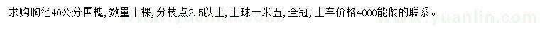 求购胸径40公分国槐