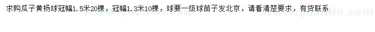 求购冠幅1.3、1.5米瓜子黄杨球