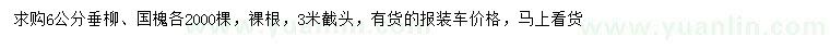 求购6公分垂柳、国槐