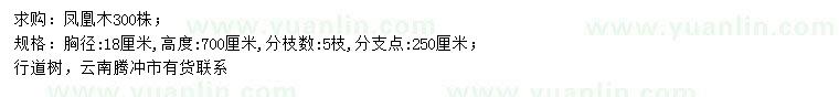 求购胸径18公分凤凰木