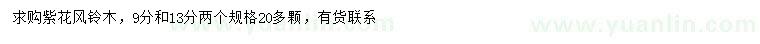 求购9、13公分紫花风铃木