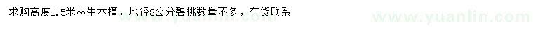 求购高1.5米丛生木槿、地径8公分碧桃