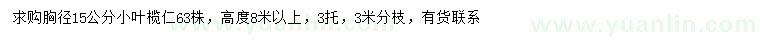 求购胸径15公分小叶榄仁