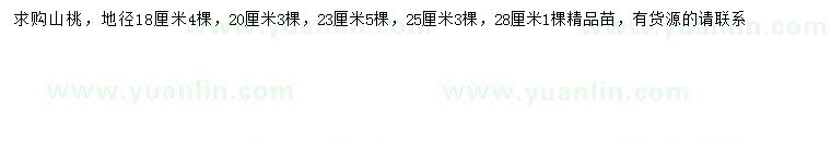 求购地径18、20、23、25公分山桃