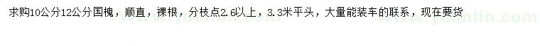 求购10、12公分国槐